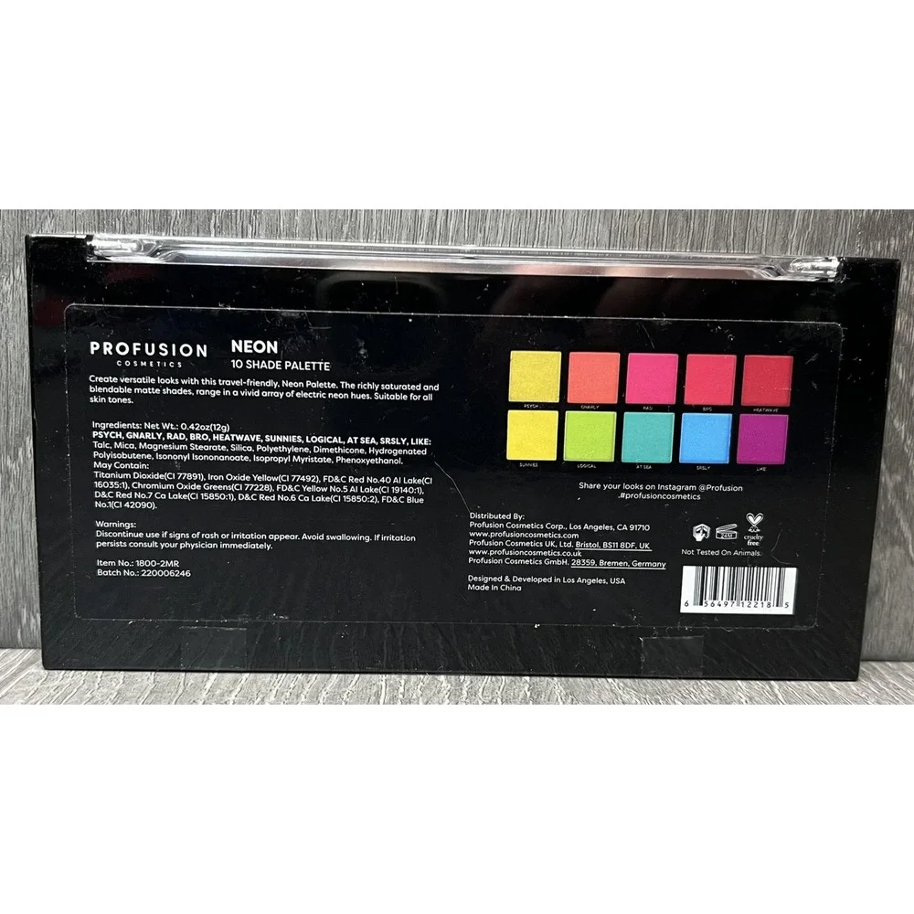 Profusion Cosmetics 3 Palette Set Neon Spectrum Pastel Eyeshadow 10 Shade New